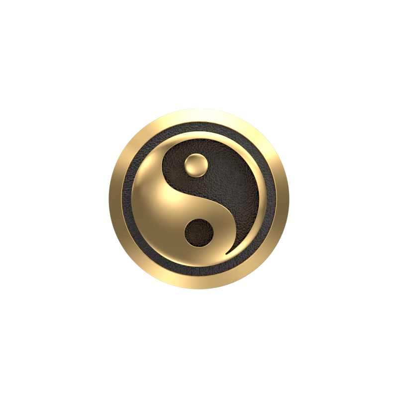 Ying Yang, Spiritual Cufflink Set with 18kt Gold & Black Ruthenium Plating on Brass.