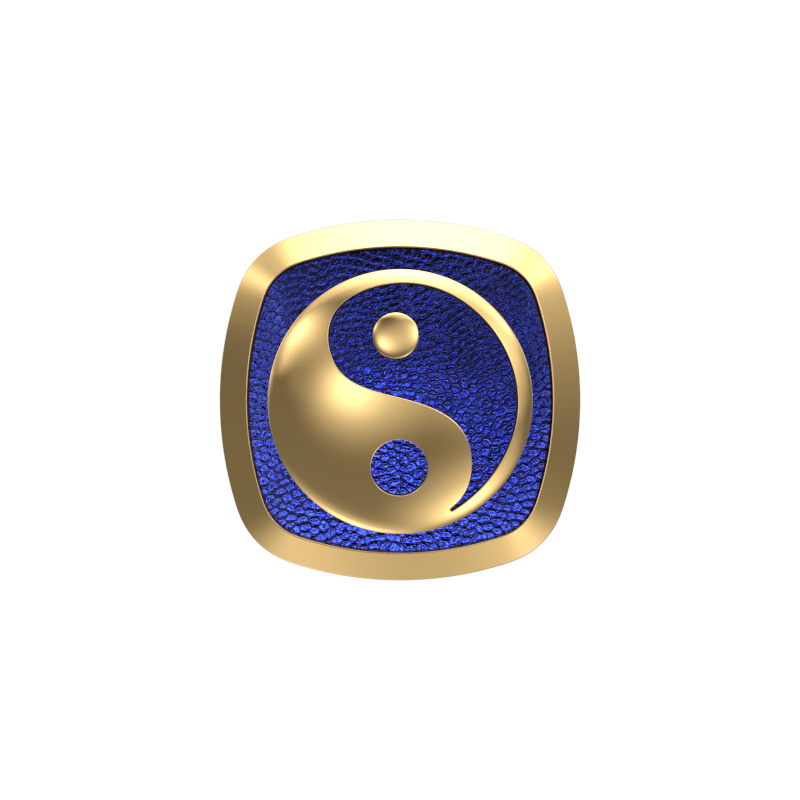 Ying Yang, Spiritual Cufflink Set with 18kt Gold & Black Ruthenium Plating on Brass.