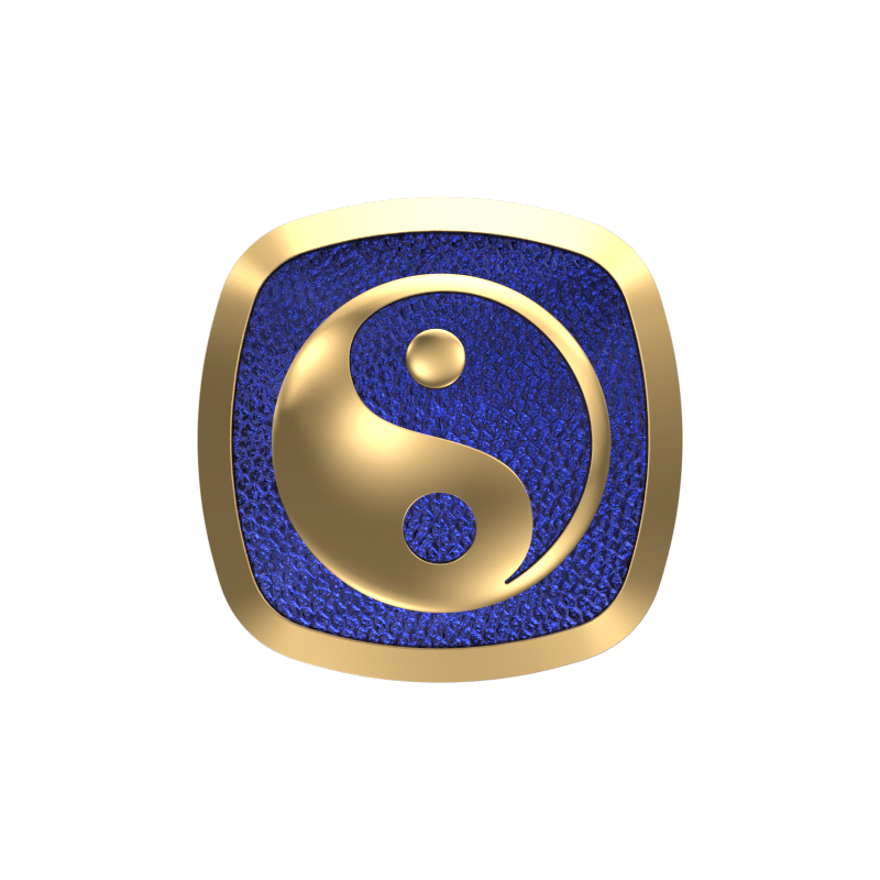 Ying Yang, Spiritual Cufflink Set with 18kt Gold & Black Ruthenium Plating on Brass.