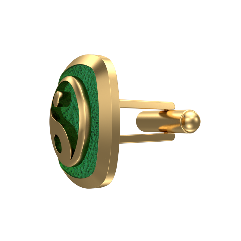 Ying Yang, Spiritual Cufflink Set with 18kt Gold & Black Ruthenium Plating on Brass.