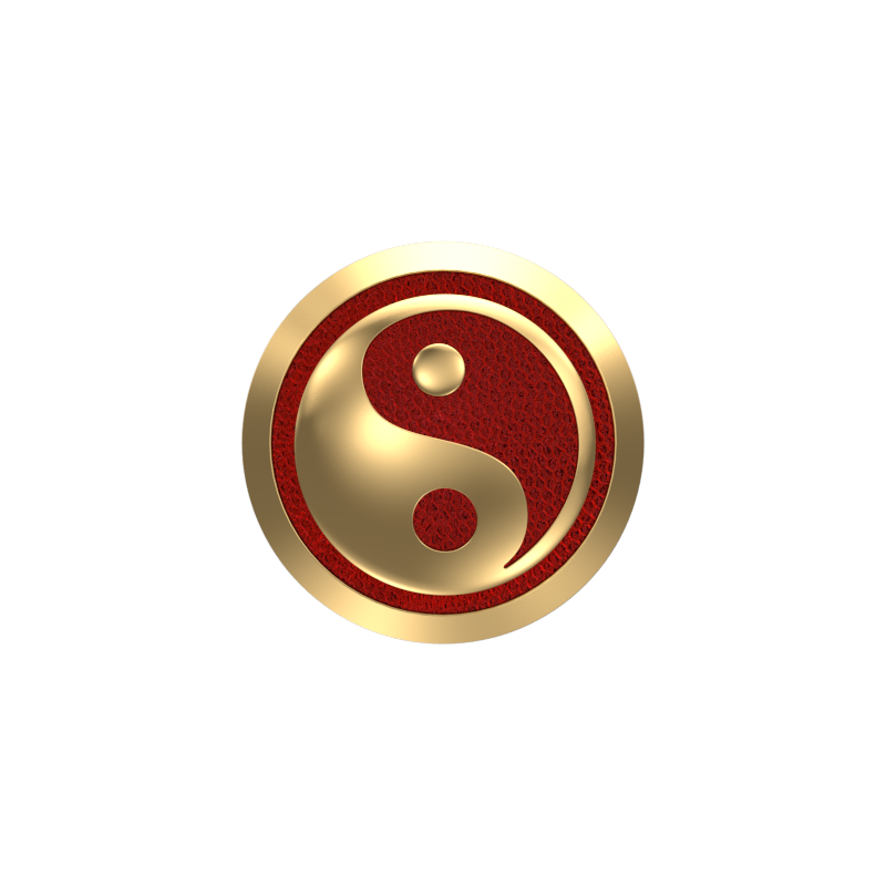 Ying Yang, Spiritual Cufflink Set with 18kt Gold & Black Ruthenium Plating on Brass.