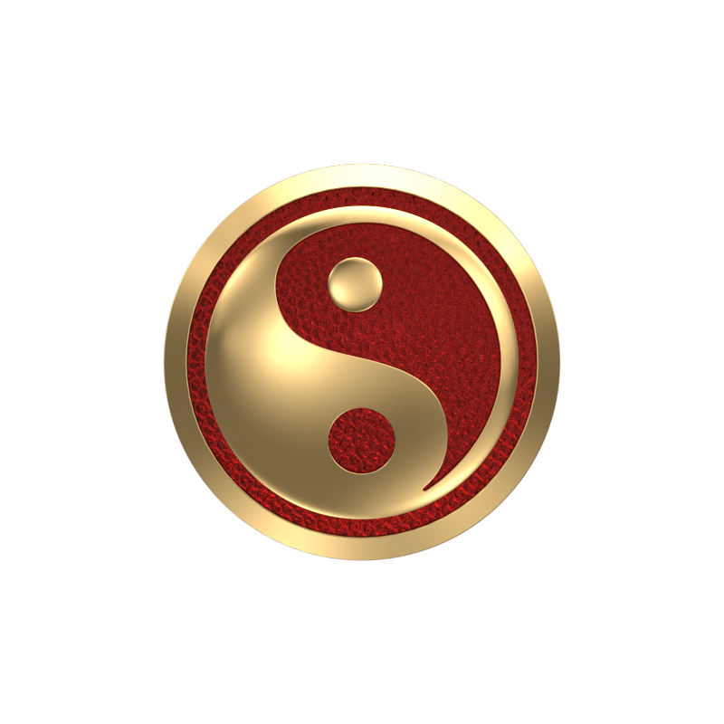 Ying Yang, Spiritual Cufflink Set with 18kt Gold & Black Ruthenium Plating on Brass.
