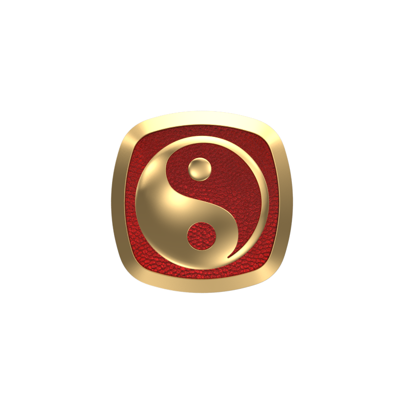 Ying Yang, Spiritual Cufflink Set with 18kt Gold & Black Ruthenium Plating on Brass.