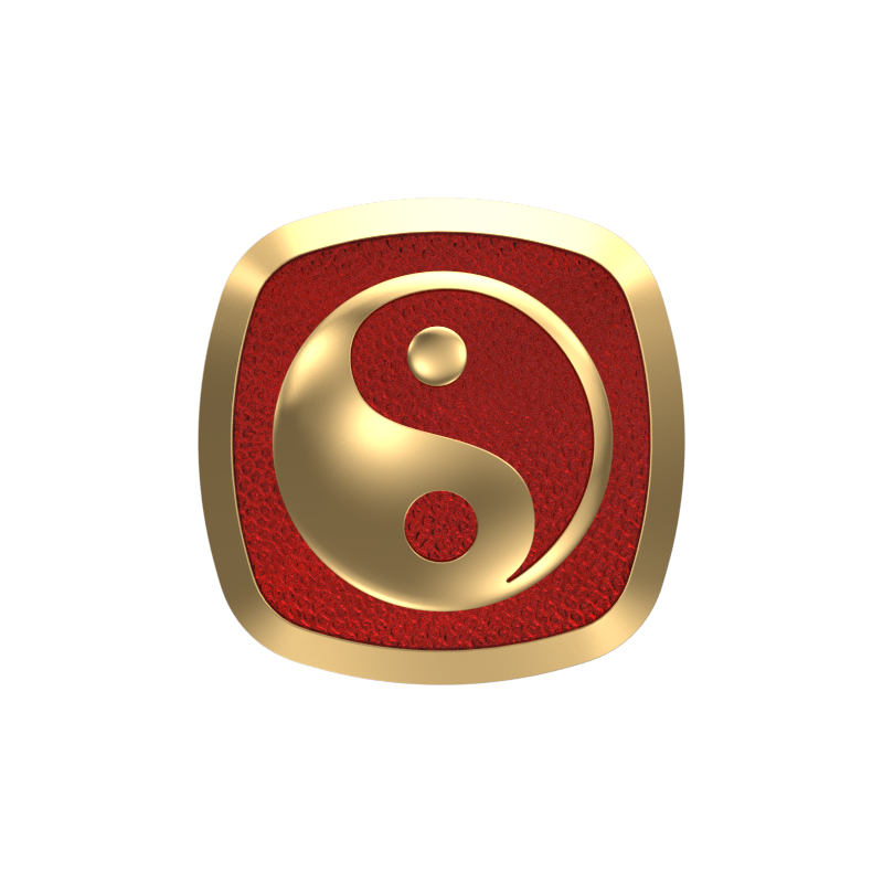 Ying Yang, Spiritual Cufflink Set with 18kt Gold & Black Ruthenium Plating on Brass.