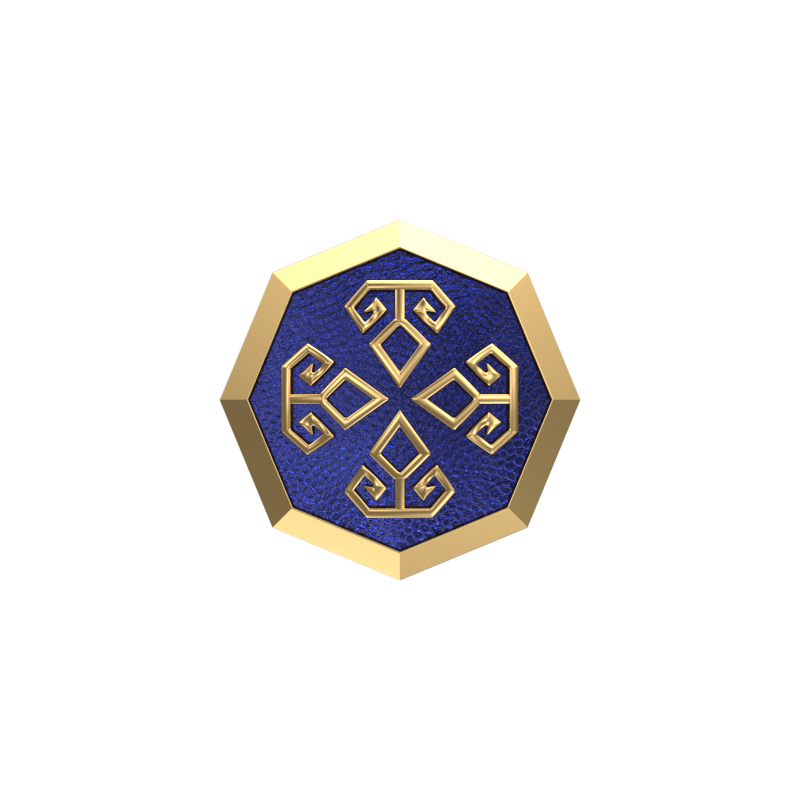 Power, Spiritual Cufflink Set with 18kt Gold & Black Ruthenium Plating on Brass.