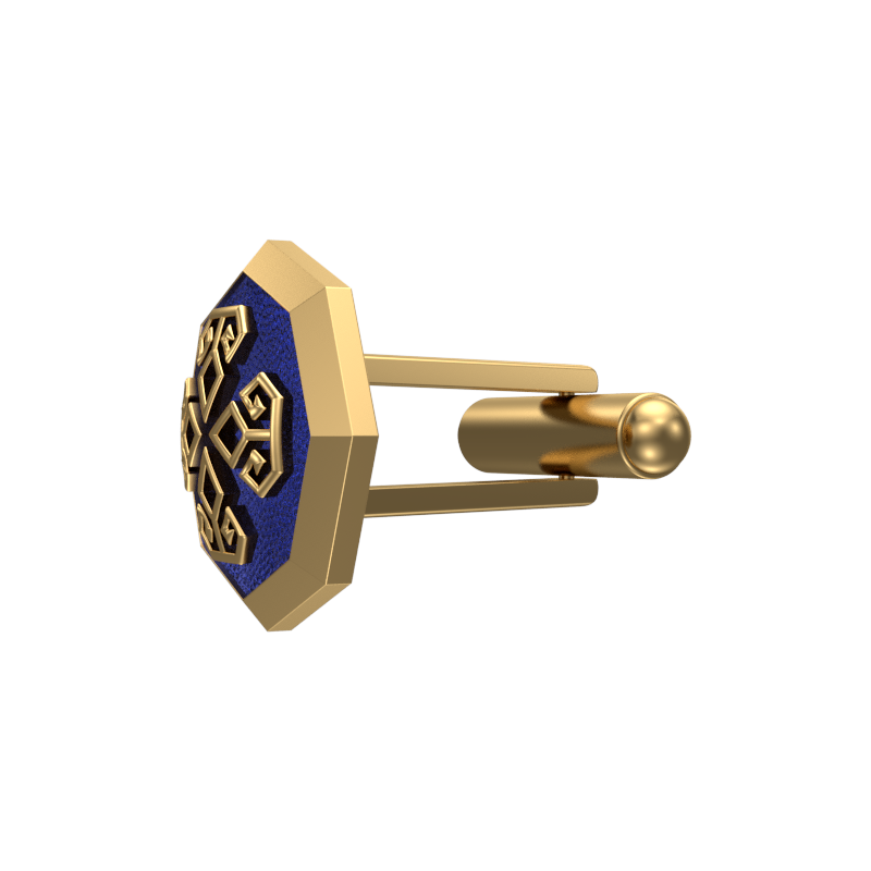Power, Spiritual Cufflink Set with 18kt Gold & Black Ruthenium Plating on Brass.