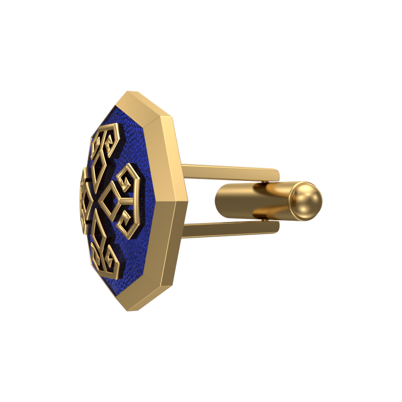 Power, Spiritual Cufflink Set with 18kt Gold & Black Ruthenium Plating on Brass.