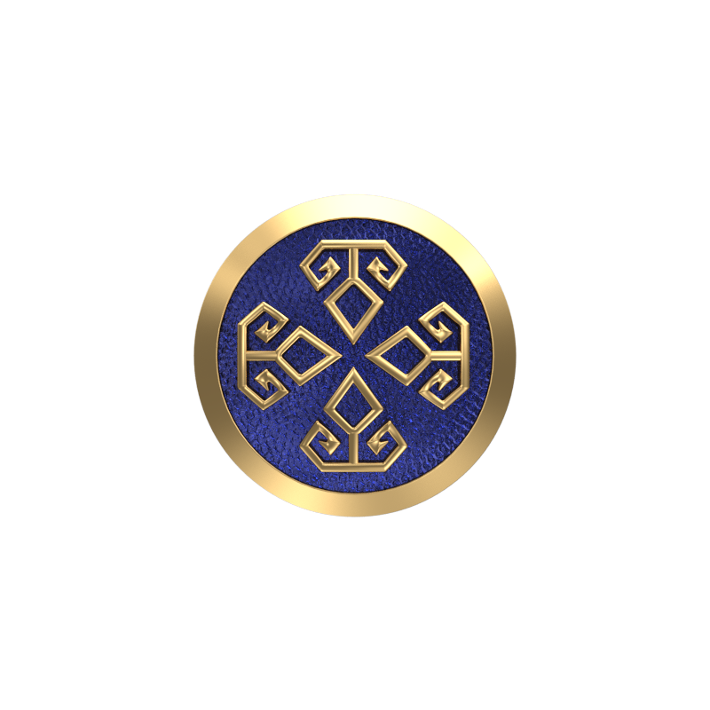 Power, Spiritual Cufflink Set with 18kt Gold & Black Ruthenium Plating on Brass.