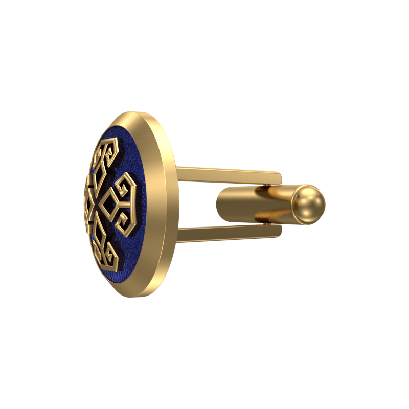 Power, Spiritual Cufflink Set with 18kt Gold & Black Ruthenium Plating on Brass.