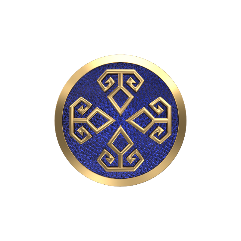 Power, Spiritual Cufflink Set with 18kt Gold & Black Ruthenium Plating on Brass.