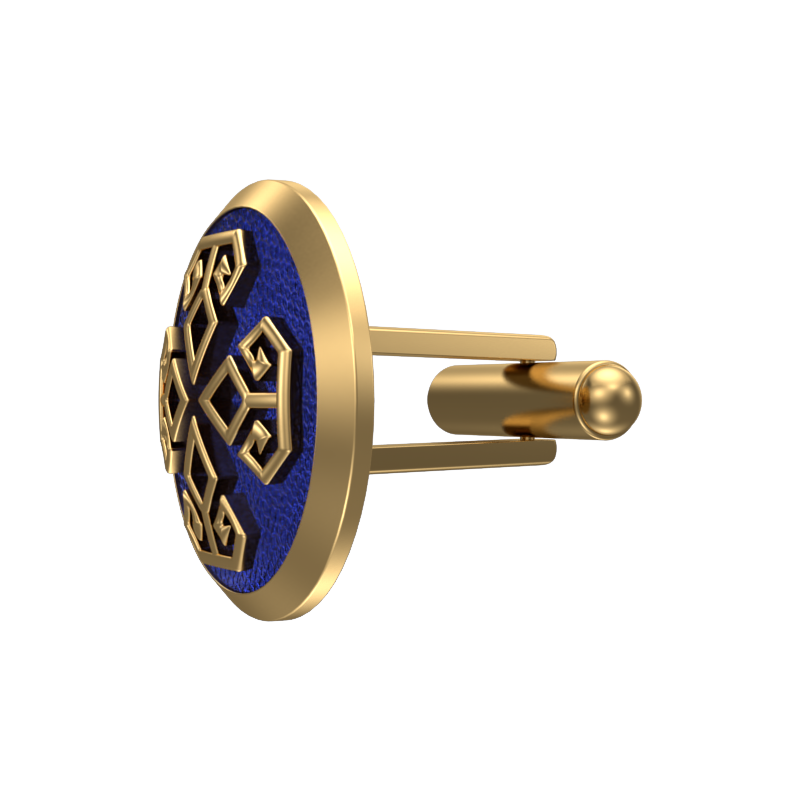 Power, Spiritual Cufflink Set with 18kt Gold & Black Ruthenium Plating on Brass.