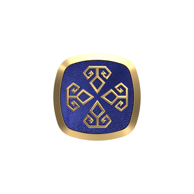 Power, Spiritual Cufflink Set with 18kt Gold & Black Ruthenium Plating on Brass.
