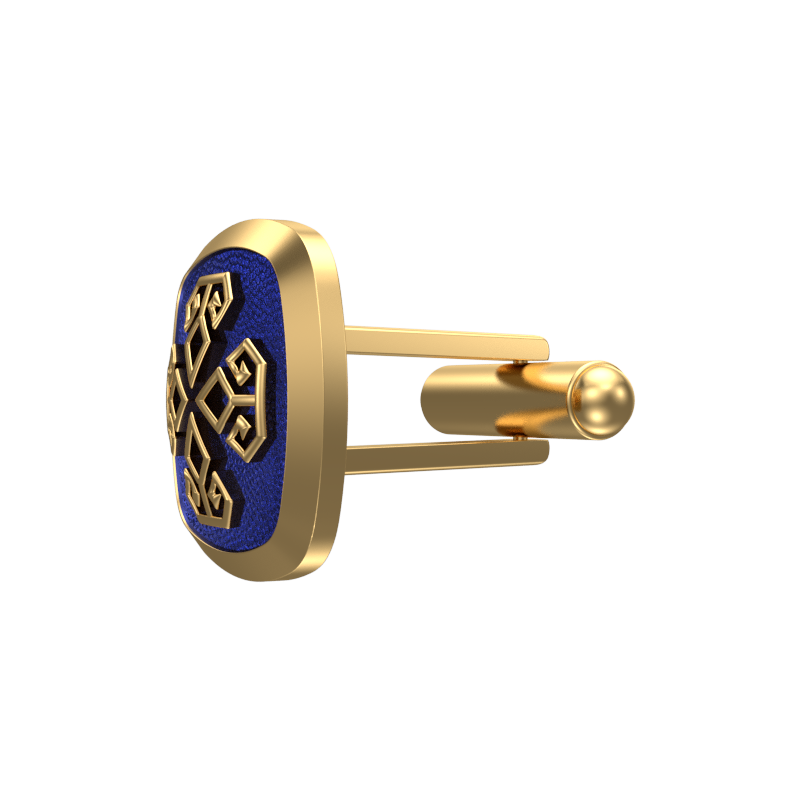 Power, Spiritual Cufflink Set with 18kt Gold & Black Ruthenium Plating on Brass.