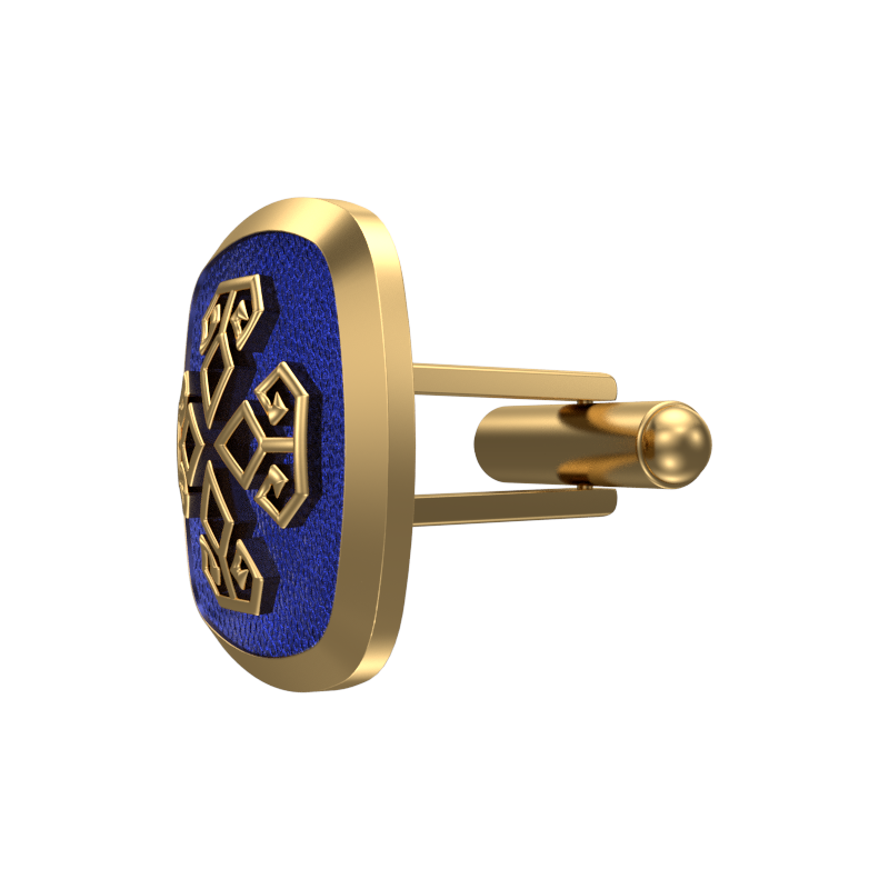 Power, Spiritual Cufflink Set with 18kt Gold & Black Ruthenium Plating on Brass.