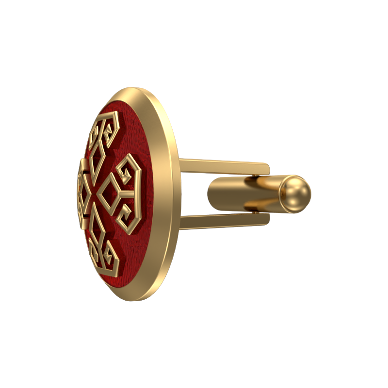 Power, Spiritual Cufflink Set with 18kt Gold & Black Ruthenium Plating on Brass.
