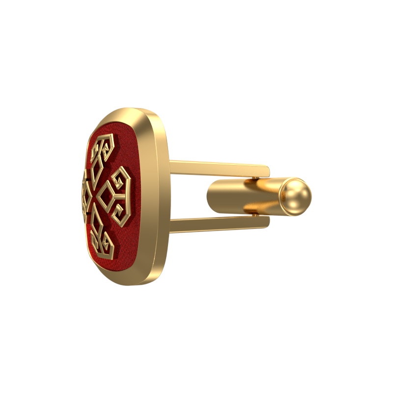 Power, Spiritual Cufflink Set with 18kt Gold & Black Ruthenium Plating on Brass.