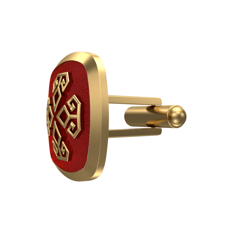 Power, Spiritual Cufflink Set with 18kt Gold & Black Ruthenium Plating on Brass.