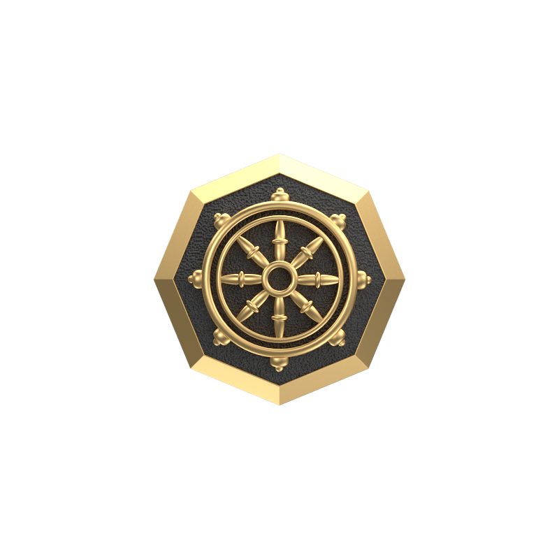 Dharma, Spiritual Cufflink Set with 18kt Gold & Black Ruthenium Plating on Brass.