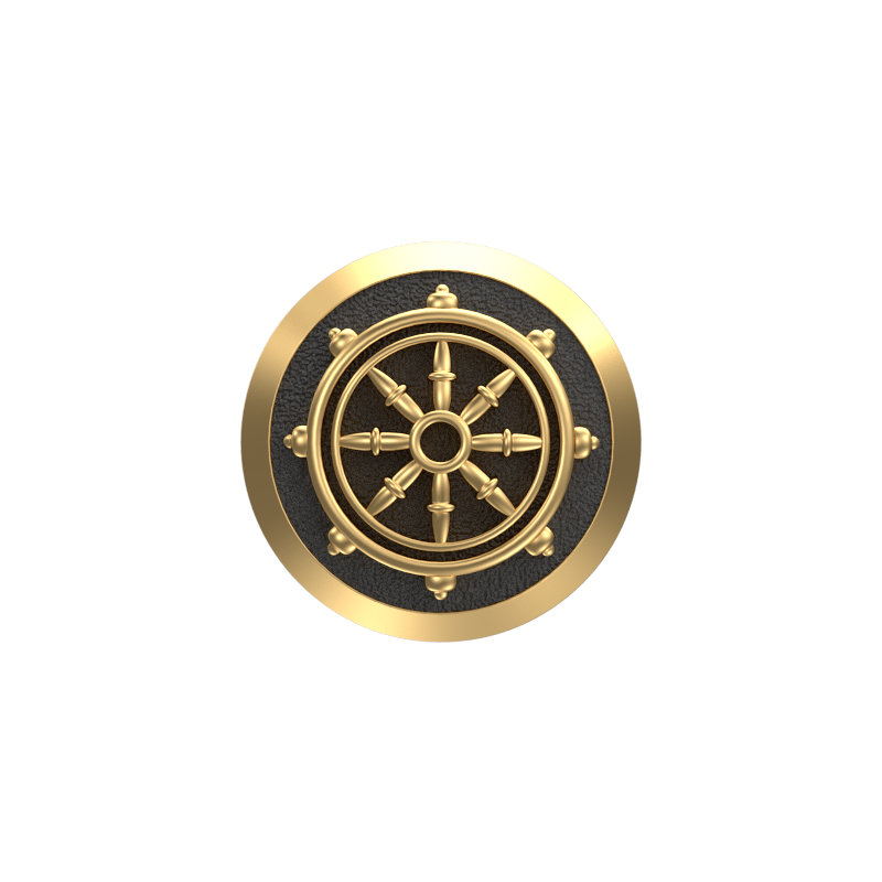 Dharma, Spiritual Cufflink Set with 18kt Gold & Black Ruthenium Plating on Brass.