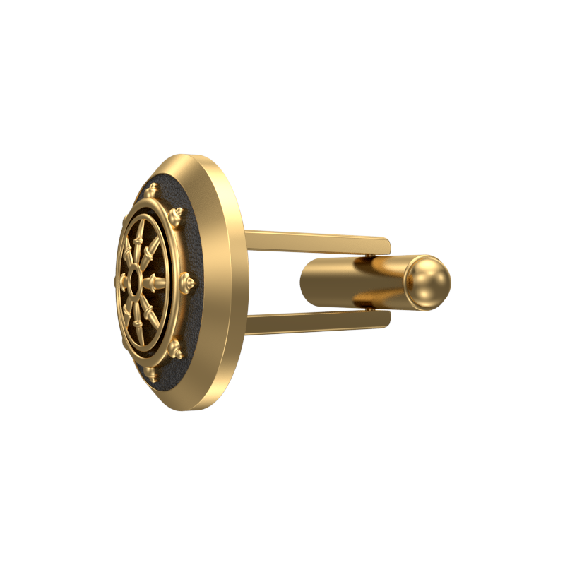 Dharma, Spiritual Cufflink Set with 18kt Gold & Black Ruthenium Plating on Brass.