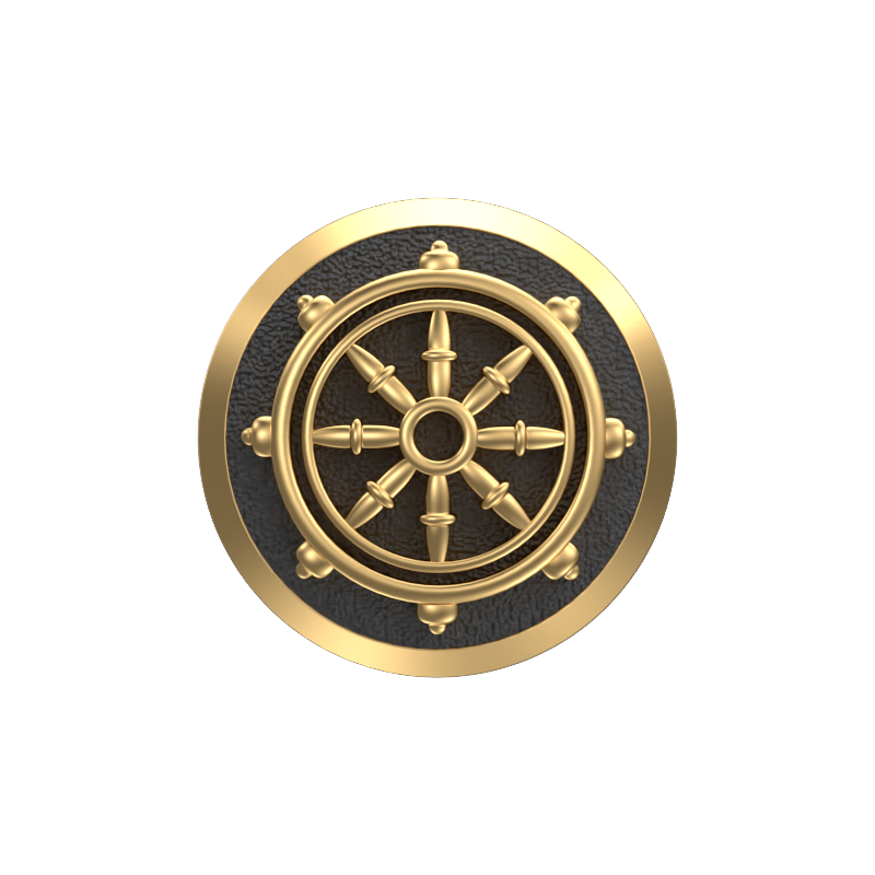 Dharma, Spiritual Cufflink Set with 18kt Gold & Black Ruthenium Plating on Brass.
