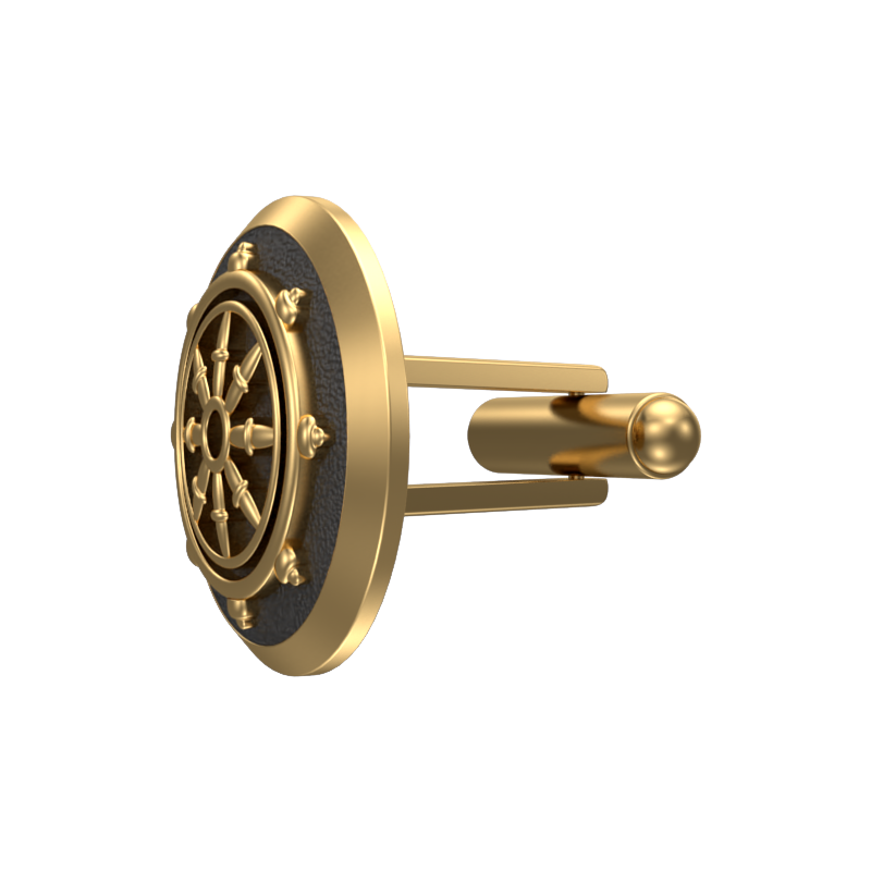 Dharma, Spiritual Cufflink Set with 18kt Gold & Black Ruthenium Plating on Brass.