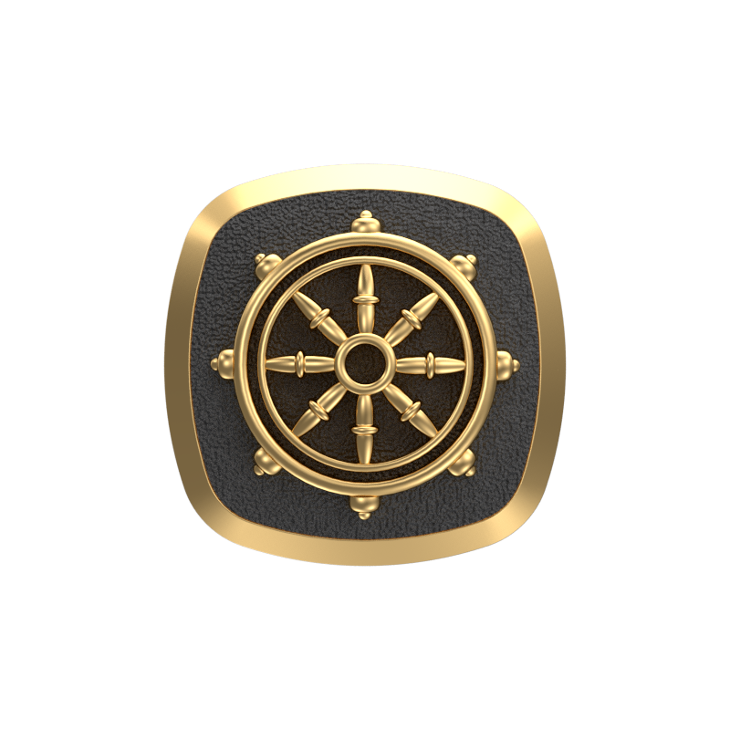 Dharma, Spiritual Cufflink Set with 18kt Gold & Black Ruthenium Plating on Brass.