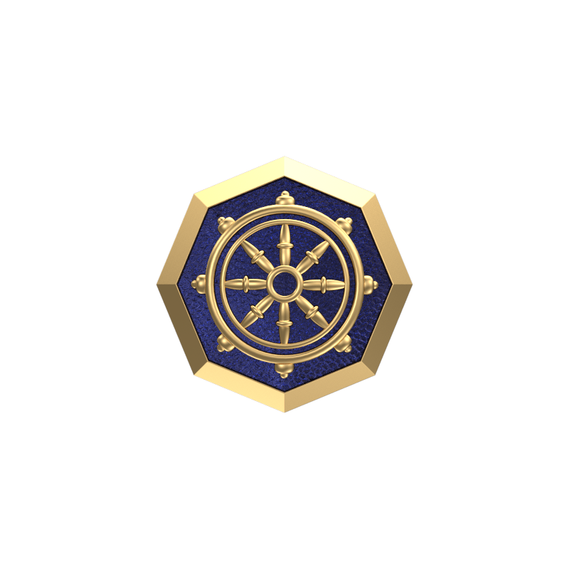 Dharma, Spiritual Cufflink Set with 18kt Gold & Black Ruthenium Plating on Brass.