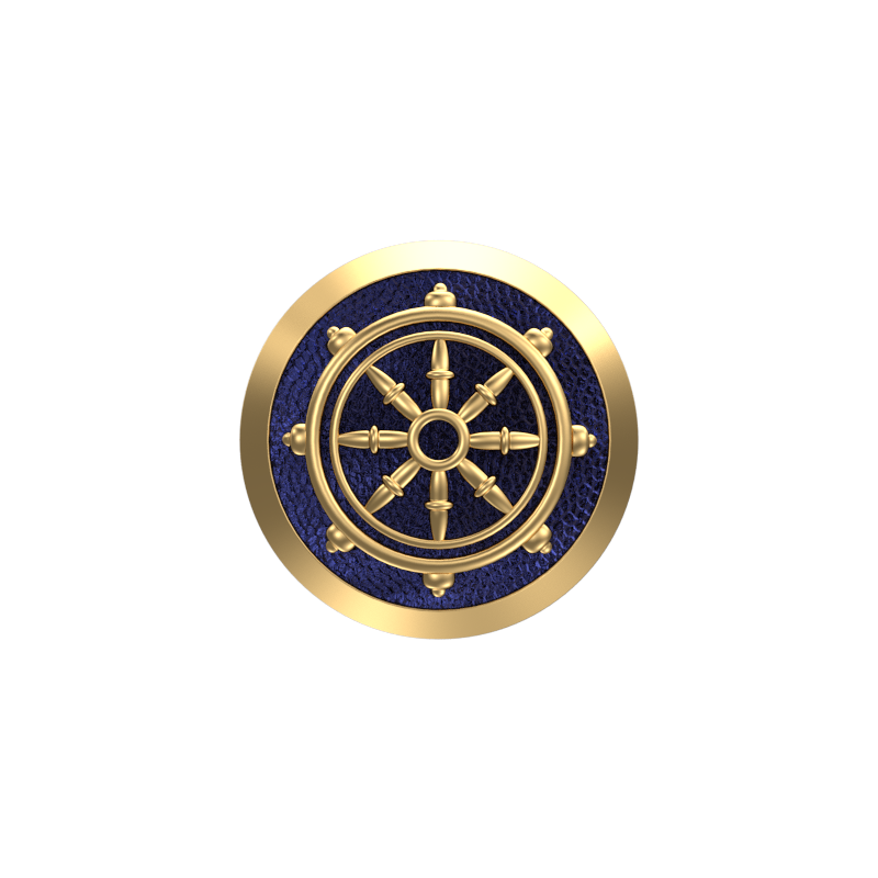 Dharma, Spiritual Cufflink Set with 18kt Gold & Black Ruthenium Plating on Brass.