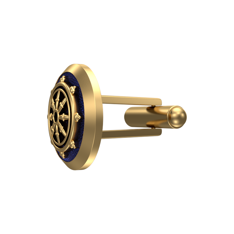 Dharma, Spiritual Cufflink Set with 18kt Gold & Black Ruthenium Plating on Brass.