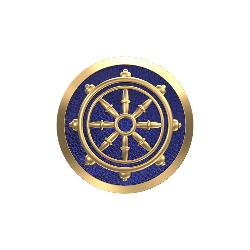 Dharma, Spiritual Cufflink Set with 18kt Gold & Black Ruthenium Plating on Brass.