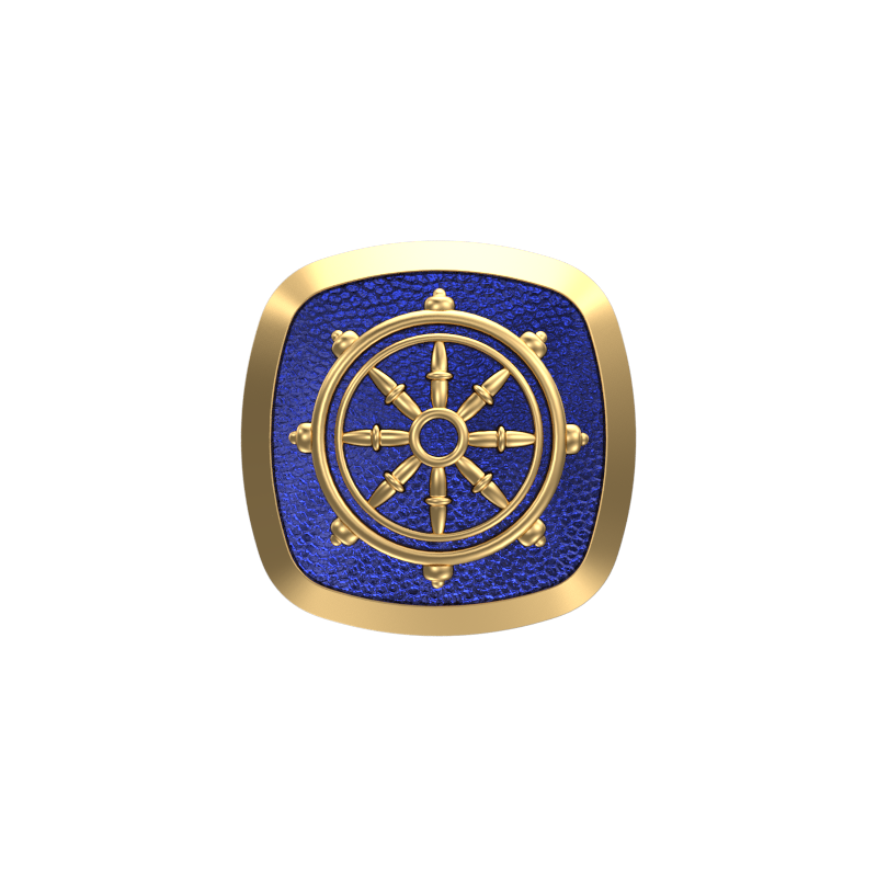 Dharma, Spiritual Cufflink Set with 18kt Gold & Black Ruthenium Plating on Brass.