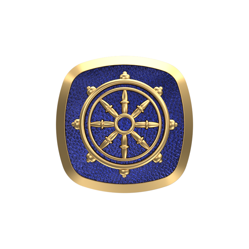 Dharma, Spiritual Cufflink Set with 18kt Gold & Black Ruthenium Plating on Brass.