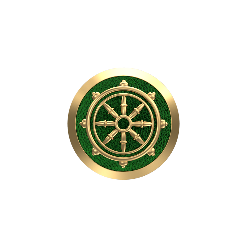 Dharma, Spiritual Cufflink Set with 18kt Gold & Black Ruthenium Plating on Brass.