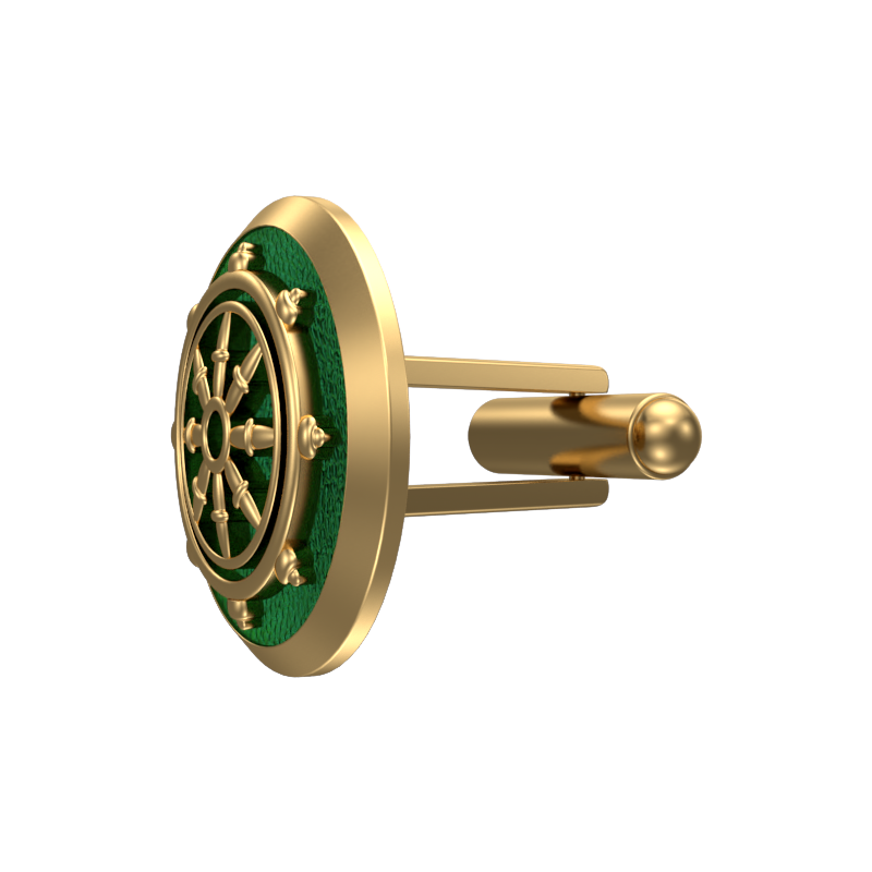 Dharma, Spiritual Cufflink Set with 18kt Gold & Black Ruthenium Plating on Brass.