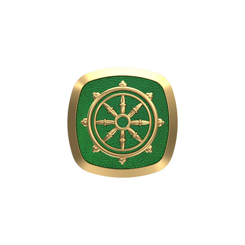 Dharma, Spiritual Cufflink Set with 18kt Gold & Black Ruthenium Plating on Brass.
