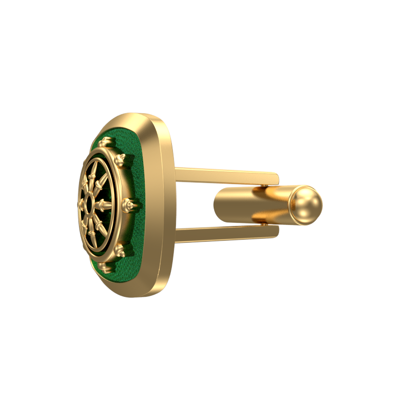Dharma, Spiritual Cufflink Set with 18kt Gold & Black Ruthenium Plating on Brass.