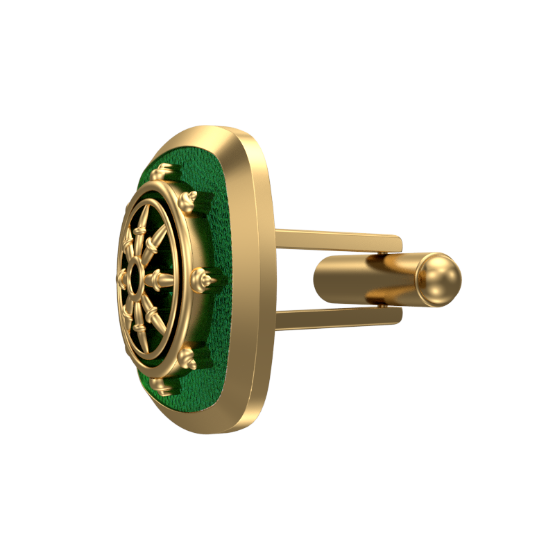 Dharma, Spiritual Cufflink Set with 18kt Gold & Black Ruthenium Plating on Brass.