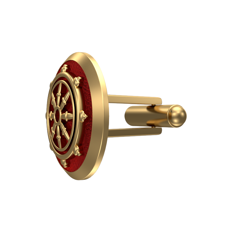 Dharma, Spiritual Cufflink Set with 18kt Gold & Black Ruthenium Plating on Brass.