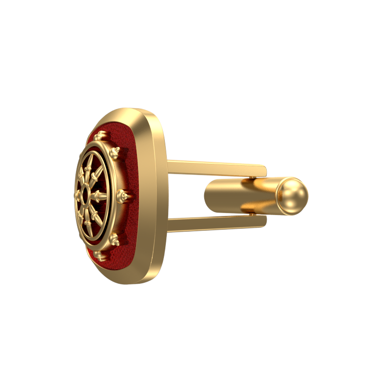 Dharma, Spiritual Cufflink Set with 18kt Gold & Black Ruthenium Plating on Brass.