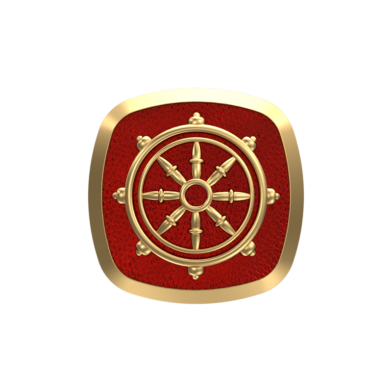 Dharma, Spiritual Cufflink Set with 18kt Gold & Black Ruthenium Plating on Brass.