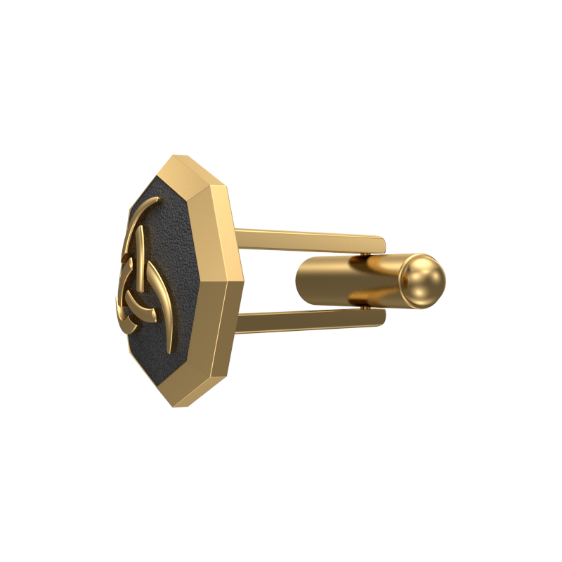 Odin, Spiritual Cufflink Set with 18kt Gold & Black Ruthenium Plating on Brass.