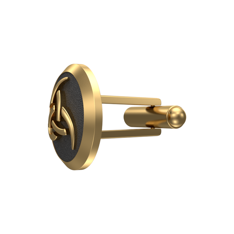 Odin, Spiritual Cufflink Set with 18kt Gold & Black Ruthenium Plating on Brass.
