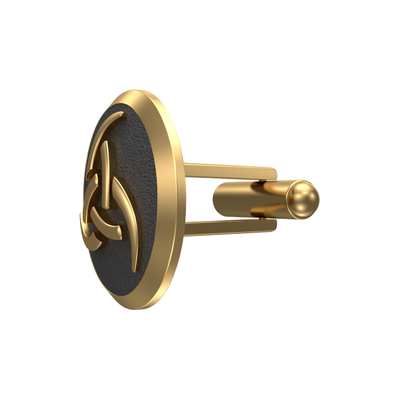 Odin, Spiritual Cufflink Set with 18kt Gold & Black Ruthenium Plating on Brass.