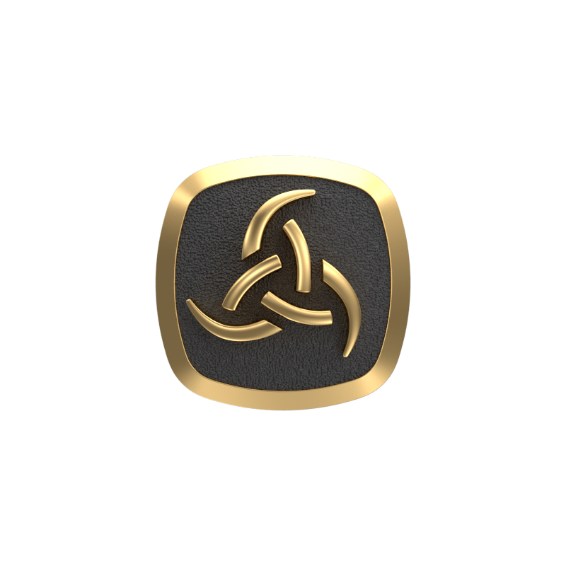 Odin, Spiritual Cufflink Set with 18kt Gold & Black Ruthenium Plating on Brass.