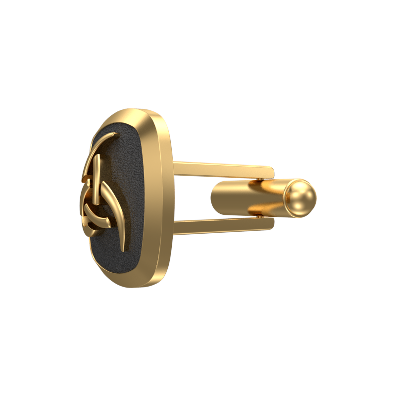 Odin, Spiritual Cufflink Set with 18kt Gold & Black Ruthenium Plating on Brass.