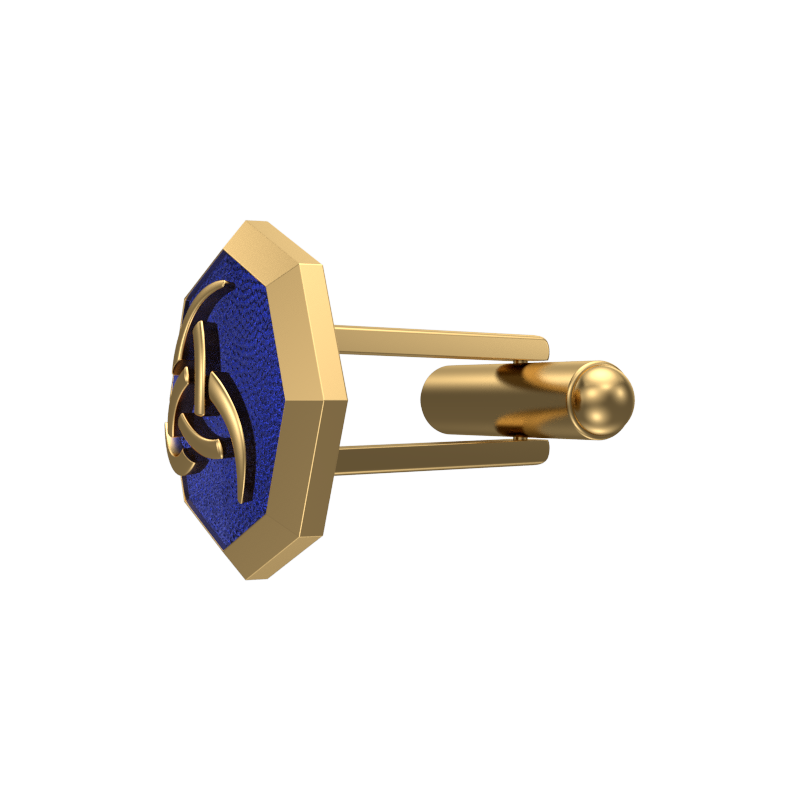 Odin, Spiritual Cufflink Set with 18kt Gold & Black Ruthenium Plating on Brass.