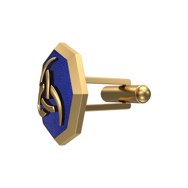 Odin, Spiritual Cufflink Set with 18kt Gold & Black Ruthenium Plating on Brass.
