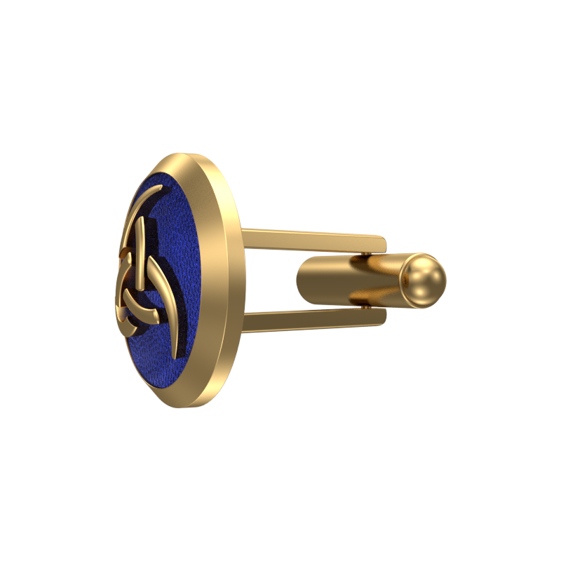 Odin, Spiritual Cufflink Set with 18kt Gold & Black Ruthenium Plating on Brass.