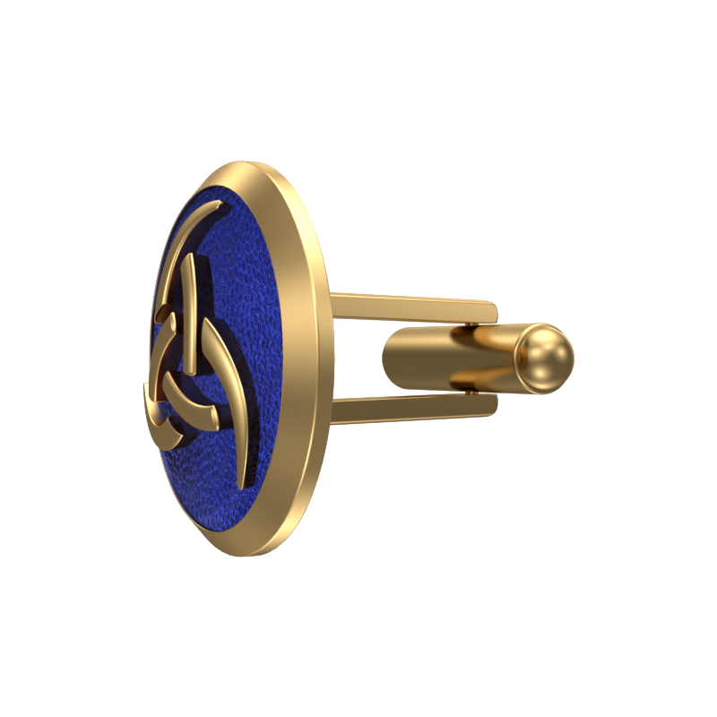 Odin, Spiritual Cufflink Set with 18kt Gold & Black Ruthenium Plating on Brass.